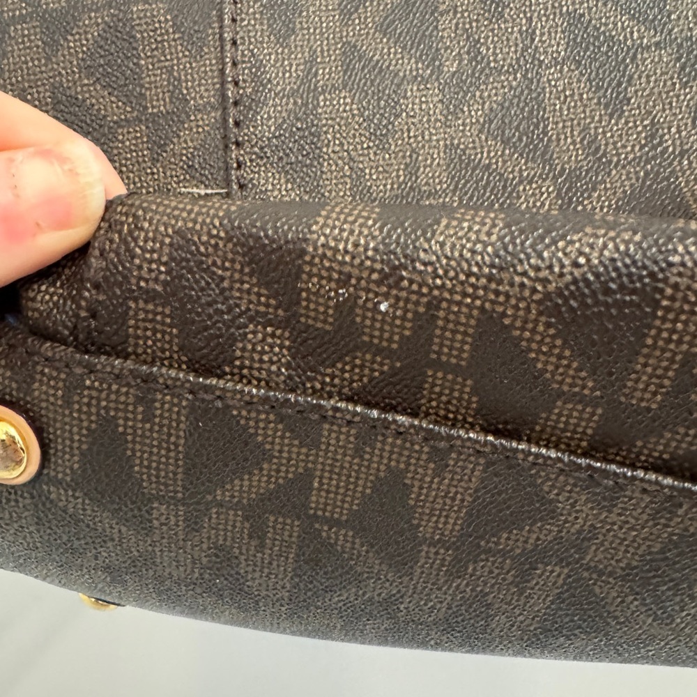 Michael Kors Brown Signature Tote with Gold Accents - Picture 11 of 12